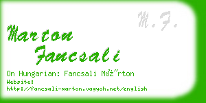 marton fancsali business card